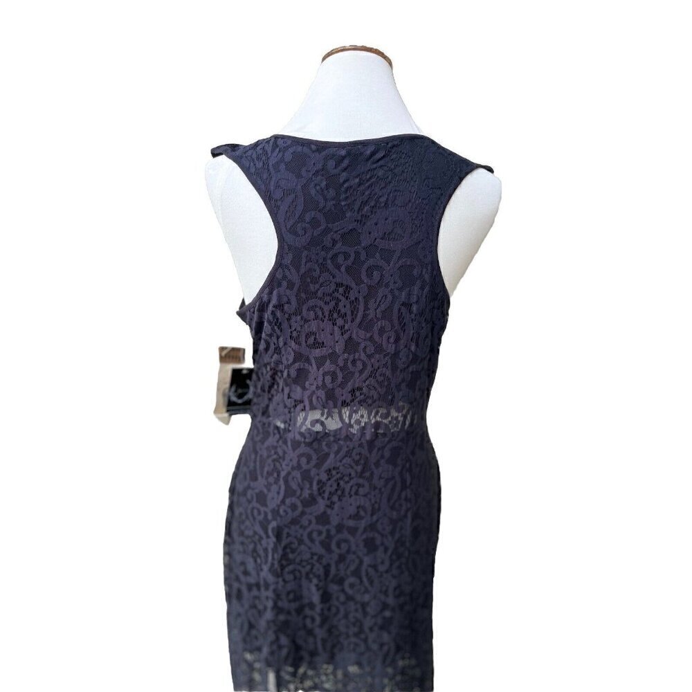Sea Gypsies By Coven Black Ebony Lace Maxi Illusion Dress Size M - Picture 11 of 16